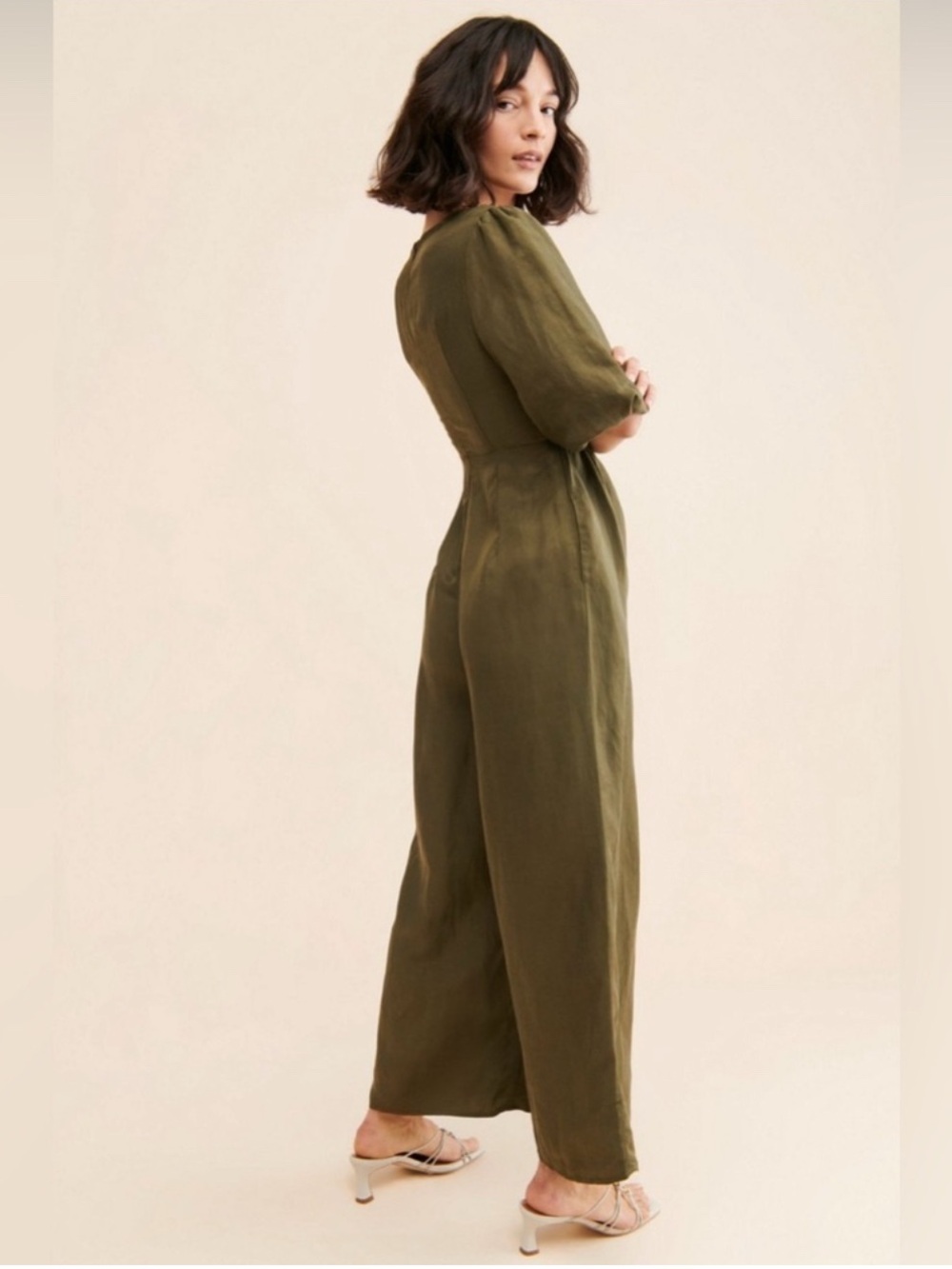 Anthropologie Sancia The Aida Twist-Front Jumpsuit Size M nwt - Picture 2 of 10